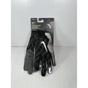 Nike Football Gloves Vapor Knit Black White Mens Size LARGE CJ9343-091 BRAND NEW